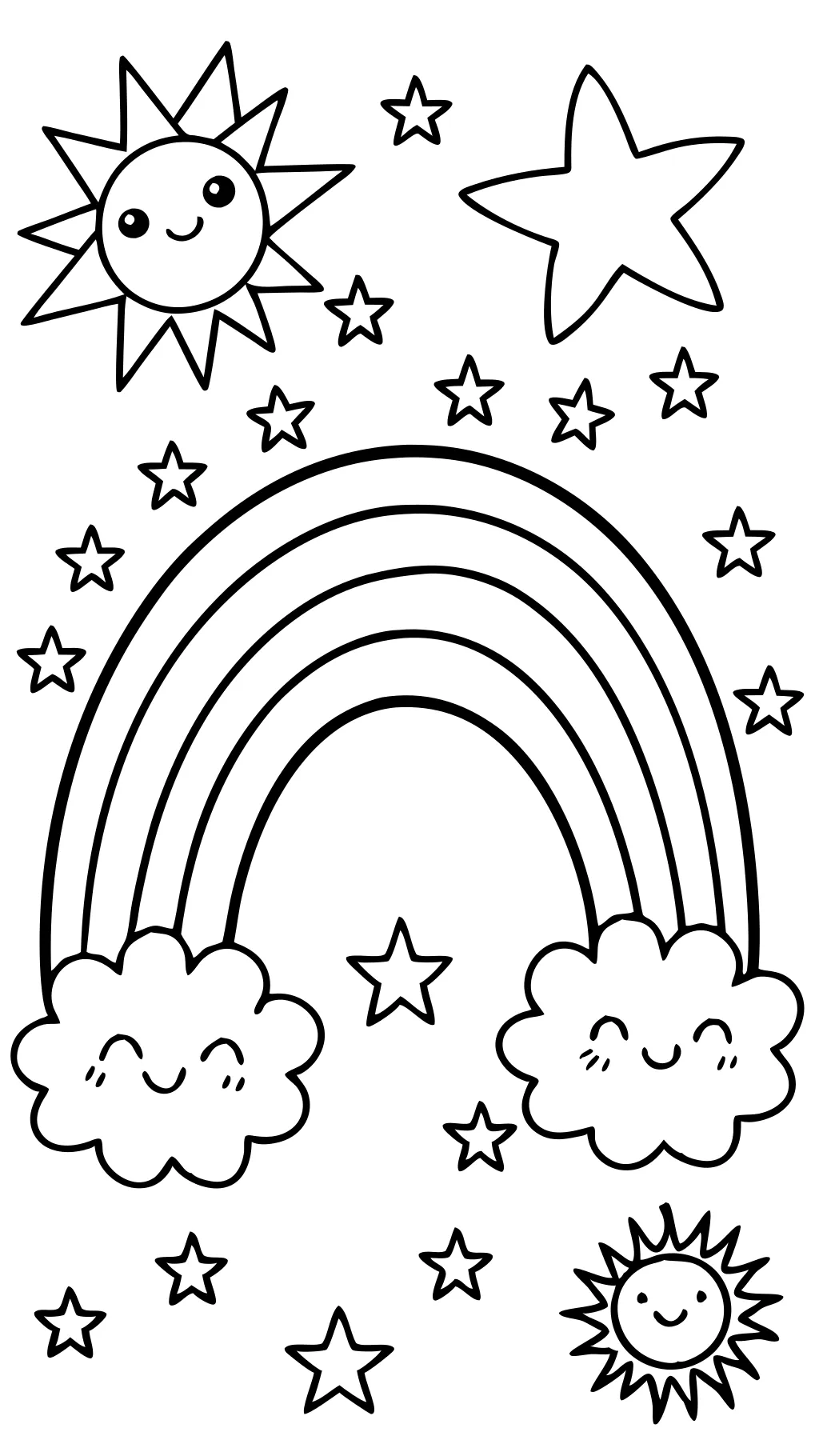 rainbow printable coloring page